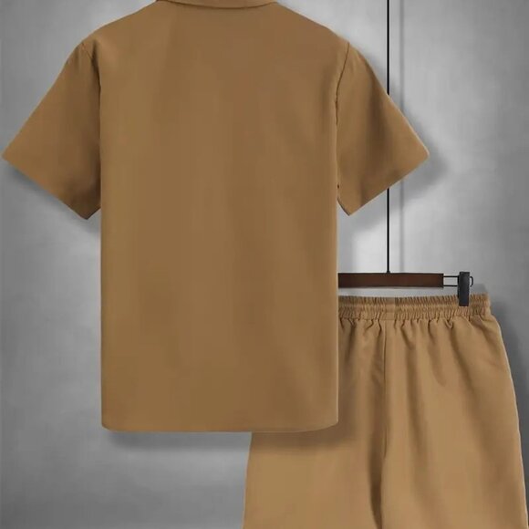 Men’s 2-Piece Casual Shirt & Shorts Set - Picture 3 of 6